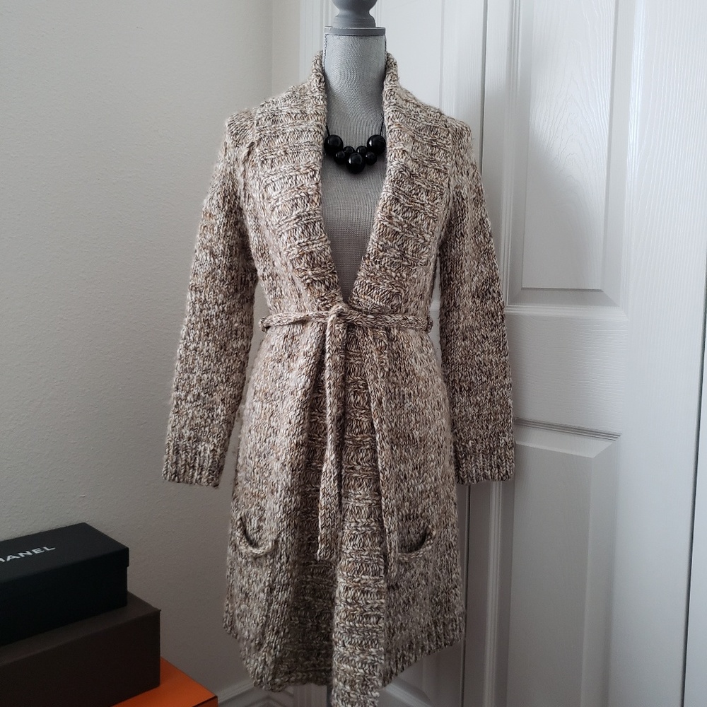 Long LOFT Sweater Cardigan Wool Alpaca Blend